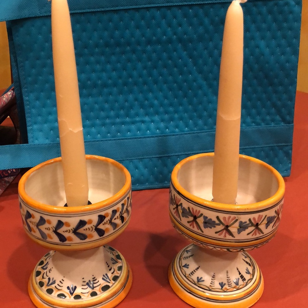 Vintage Talavera candlesticks